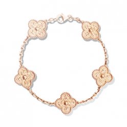 Vintage replica Van Cleef & Arpels Alhambra oro rosa braccialetto 5 motivi