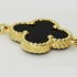 Vintage imitazione Van Cleef & Arpels Alhambra lunga collana giallo oro 20 motivi onice