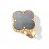 Magic replica Van Cleef & Arpels Alhambra yellow gold Ring gray mother-of-pearl