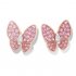 fake Van Cleef & Arpels Butterfly pink gold earstuds round pink sapphires and marquise-cut diamonds
