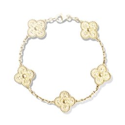 Vintage Falschung Van Cleef & Arpels Alhambra gelbes Gold Armband 5 Motive