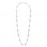 Vintage replica Van Cleef & Arpels Alhambra long necklace white gold 20 motifs chalcedony