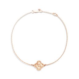Sweet replica Van Cleef & Arpels Alhambra pink gold bracelet 1 motifs
