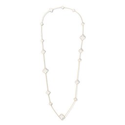 Magic replica Van Cleef & Arpels Alhambra long necklace yellow gold 16 motifs white mother-of-pearl