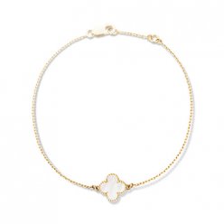 Sweet copy Van Cleef & Arpels Alhambra bracelet yellow gold 1 motifs white mother-of-pearl