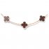 Vintage replica Van Cleef & Arpels Alhambra necklace pink gold 10 motifs bois d'amourette