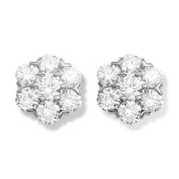 Fleurette Falschung Van Cleef & Arpels Ohrringe Weißes Gold große Modell mit runden Diamanten
