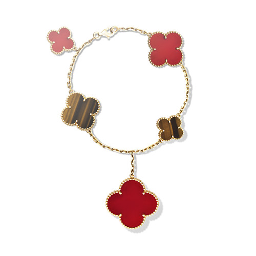 Lucky Spring bracelet, closed wings ladybug 18K rose gold, Carnelian, Onyx- Van  Cleef & Arpels