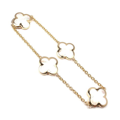 Pure imitation Van Cleef & Arpels Alhambra bracelet yellow gold 4 motifs mother-of-pearl