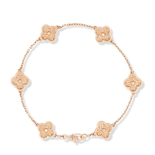 Sweet Replik Van Cleef & Arpels Alhambra Armband rosa gold 6 Motive s