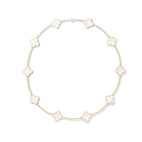 VAN CLEEF & ARPELS 18K Yellow Gold Mother of Pearl Vintage Alhambra Pendant  Necklace 1344016 | FASHIONPHILE
