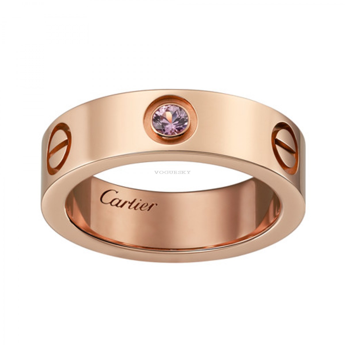 Cartier Love Diamond Pink Sapphire Band Ring
