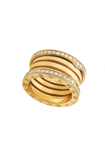 Bvlgari B.ZERO1 ring yellow gold 4 band paved with diamonds AN857024 replica