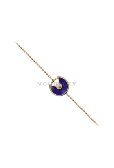 amulette de cartier yellow gold inlaid diamonds Lapis lazuli padlock design bracelet replica