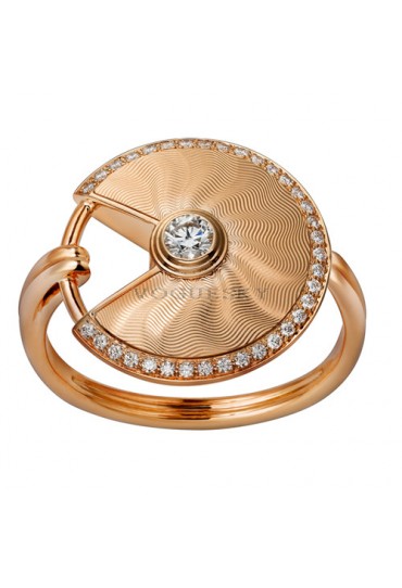 amulette de cartier pink gold ring mosaic diamond B4217200 replica