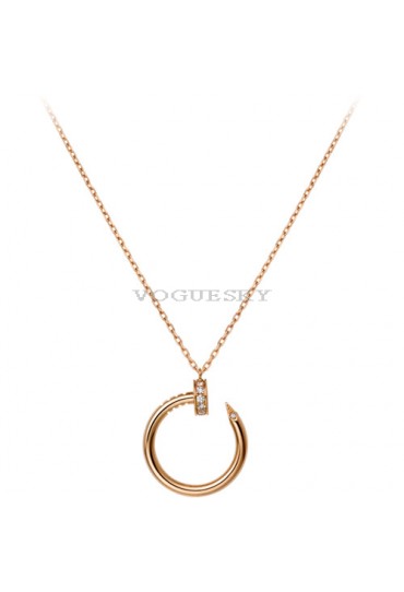 cartier juste un clou necklace 18k pink gold paved with diamonds nail pendant replica