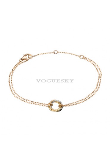 Trinity de cartier 18k pink gold ring pink gold chain bracelet replica