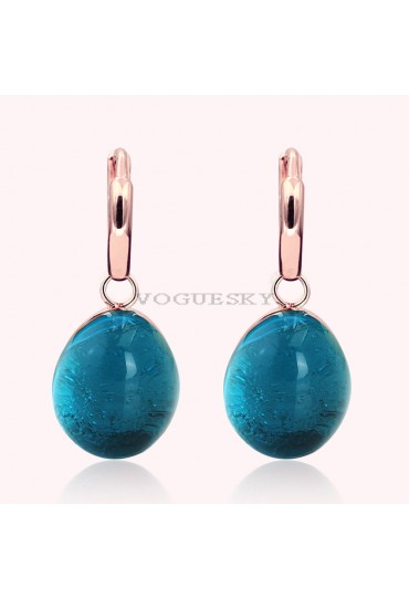 ROUGE PASSION EARRINGS IN ROSE GOLD  WITH BLUE LONDON TOPAZ