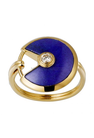 amulette de cartier yellow gold ring Lapis Lazuli diamond B4213700 replica