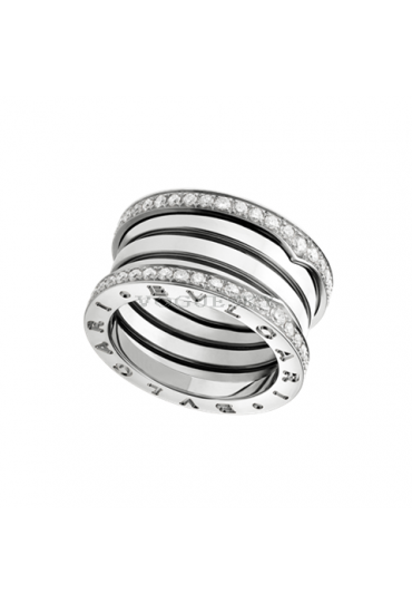 Bvlgari B.ZERO1 ring white gold 4 band with pave diamonds AN857023 replica