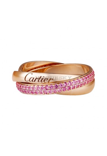 trinity de Cartier pink gold ring sapphire small models B4093100 replica