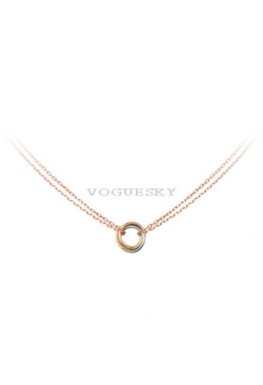 trinity de Cartier pink gold necklace 3-gold pendant B7218200 replica