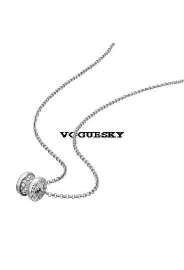 Bvlgari B.ZERO1 necklace white gold paved with diamonds pendant CL857519 replica