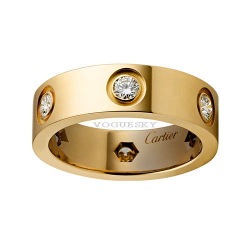 Cartier Love Band 6 Diamond Ring 18K Yellow Gold with Diamonds Yellow gold  242193351