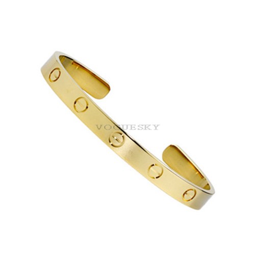 Authentic Cartier 18k Yellow Gold Love Cuff Bracelet, Size 18