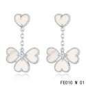 Sweet Alhambra Effeuillage Earclips White Gold 4 White Mother-of-pearl
