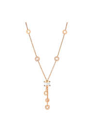 Bvlgari B.ZERO1 necklace pink gold white ceramic pendant CL856019 replica