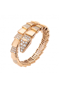Bvlgari Serpenti Bracelet pink gold Single helix with diamonds BR855312 replica
