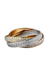 trinity de Cartier 3-gold ring 3 rings covered diamond N4227600 replica