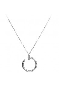cartier juste un clou necklace 18k white gold paved with diamonds nail pendant replica