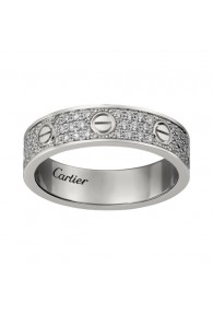 cartier love white gold covered diamond ring narrow version replica