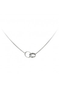 cartier love necklace white gold with double ring pendant replica