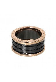 Bvlgari B.ZERO1 ring pink gold 4 band with black ceramic AN855563 replica