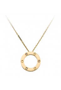 cartier love necklace yellow gold with 3 Diamonds pendant replica