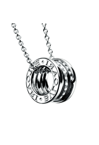 Bvlgari B.ZERO1 necklace white gold paved with diamonds pendant CL857833 replica