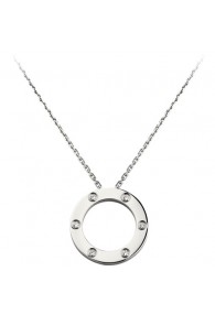 cartier love necklace white gold with 6 Diamonds pendant replica