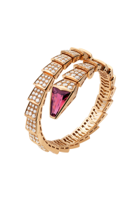 Bvlgari Serpenti Bracelet pink gold with rubellite head with diamonds BR856126 replica