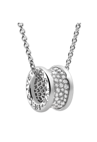 Bvlgari B.ZERO1 necklace white gold paved with diamonds pendant CL855800 replica