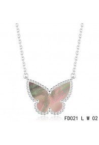 Van Cleef Arpels White Gold Lucky Alhambra Butterfly Necklace Gary Mother-of-Pearl