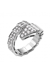 Bvlgari Serpenti ring white gold ring paved with diamonds AN855116 replica