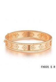 Van Cleef & Arpels Perlee Clover Bracelet,Pink Gold,Small Model