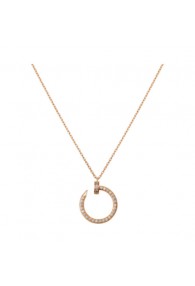 cartier juste un clou necklace 18k pink gold covered 36 diamonds nail pendant replica