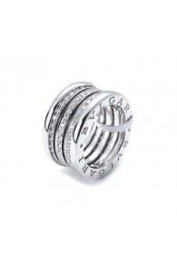 Bvlgari B.ZERO1 ring white gold 4 band Central Covered with diamonds AN850556 replica