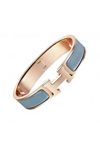 Hermes clic H bracelet pink gold narrow candied chestnut enamel replica
