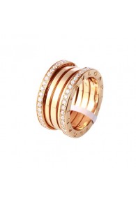 Bvlgari B.ZERO1 ring pink gold 4 band with pave diamonds AN856293 replica
