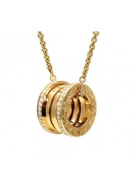 Bvlgari B.ZERO1 necklace yellow gold paved with diamonds pendant CL857028 replica